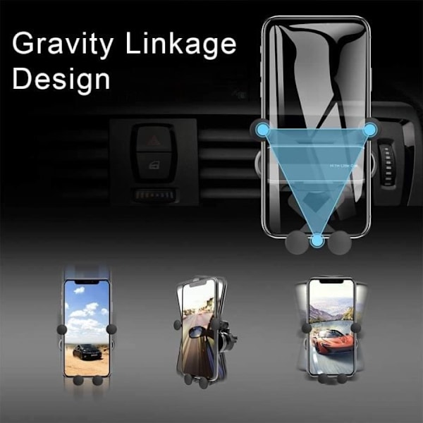 Biltelefonholder, Gravity Telefonholder Universal Luftventil Smartphone Holder med 360° Rotation (4.7''- 6.8'')