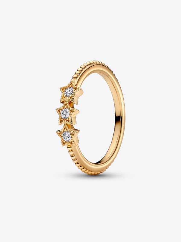 Pandora - Celestial Stars Ring - 14k guldbelægning Circumference: 52mm