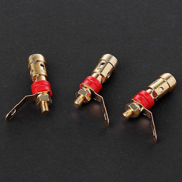 10 stk. messing højttaler bindepost fjederbelastet tryk subwoofer kurv terminal Red