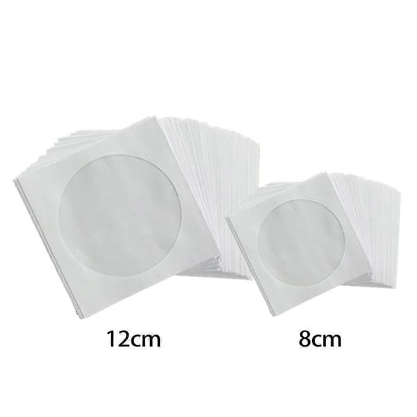 100 stk. papirkonvolutter for DVD-plate 8/12 cm Media Papirkonvolutter Holder 8cm