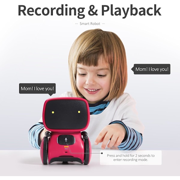 Interaktiva Smarta Robotleksaker, Robotleksaker på Engelska, Röststyrning & Beröringssensor, Dansa & Sjung & Gå, Inspelare & Prata Som Du Red