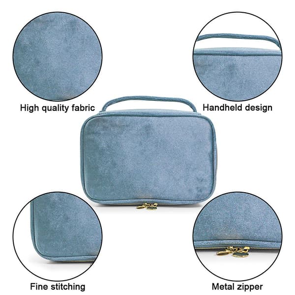 Makeup taske, rejse makeup organizer kosmetiske børste tasker Light blue