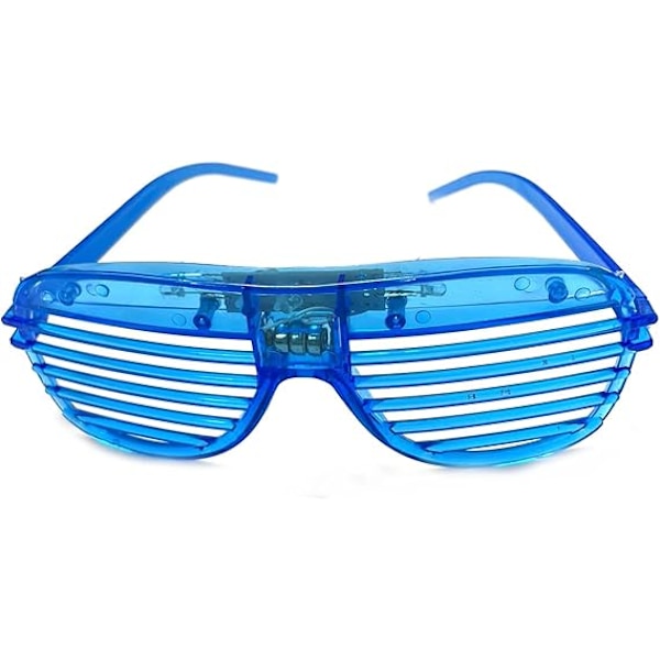 Ovale formede blinkende lukker LED-briller i lyse farver, der lyser briller til neonfester, lysende nuancer til fester, koncerter, fødselsdagsfester Blue
