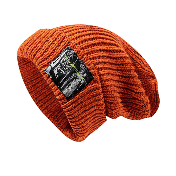 Niche-stofmærke strikket hue varm beanie hue all-match til gadeskydning Orange