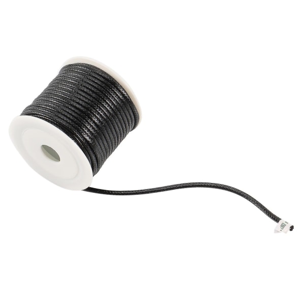 Rund vaxad tråd halsband rep läder sladd tråd, svart