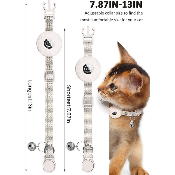 Kissapanta, joka on yhteensopiva Air Tagin, heijastavan kissanpennun Breakaway Air Tag -pantan kanssa White