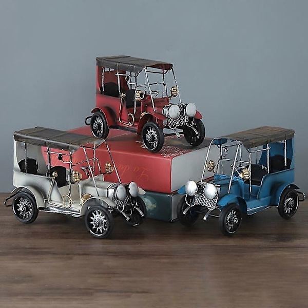 Vintage rauta taide vanha automalli käsityö työpöydän koriste lasten lelukokoelma lahja JIKAIX White