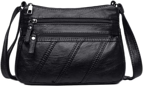Vattenavvisande mjuka PU-läderväskor och axelväskor för kvinnor, crossbody-väska, messenger-väskor