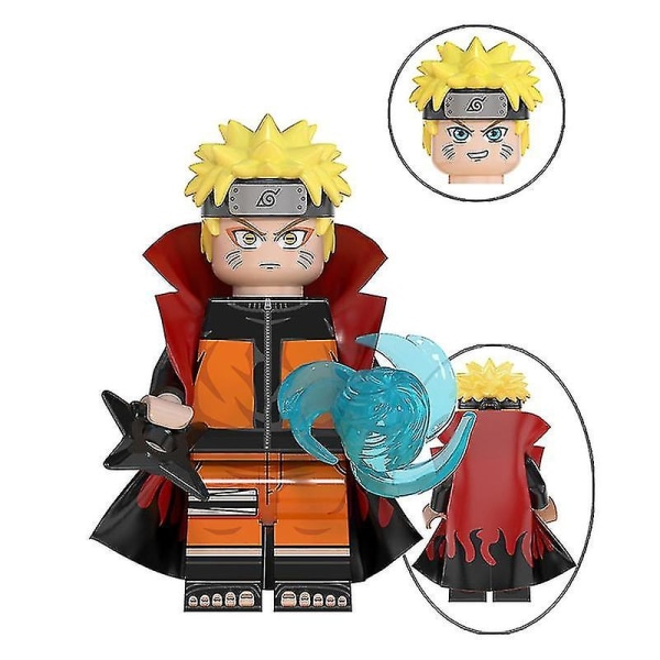 Naruto mursten legetøj Sæt med 8 tegneserie actionfigurer Minifigur byggeklodser legetøj WM2088