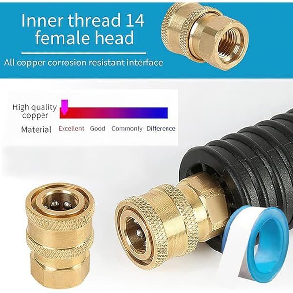 1/4\" Højtryksrenser Lynkobling Messing Højtryksrenser Koblingsadapter Fitting