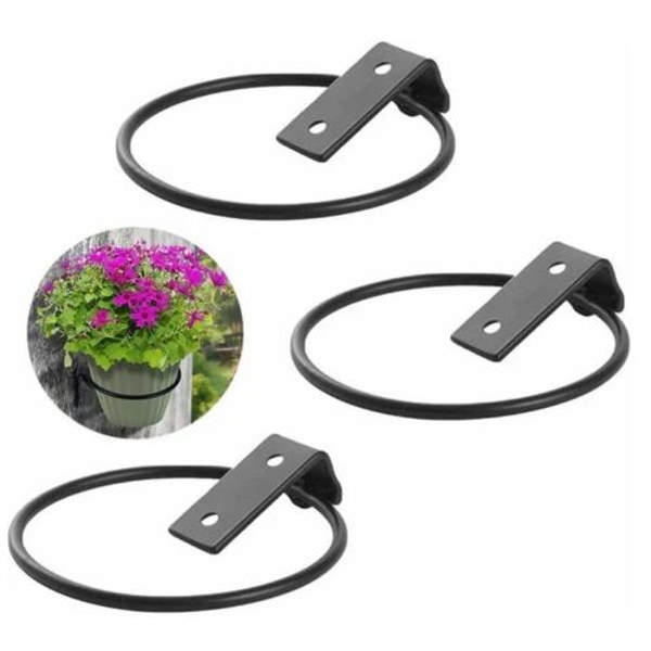 3 st 11,4 cm Metall Väggmonterade Blomkrukfästen, Krukringhållare Blomlådeställ 4.5in