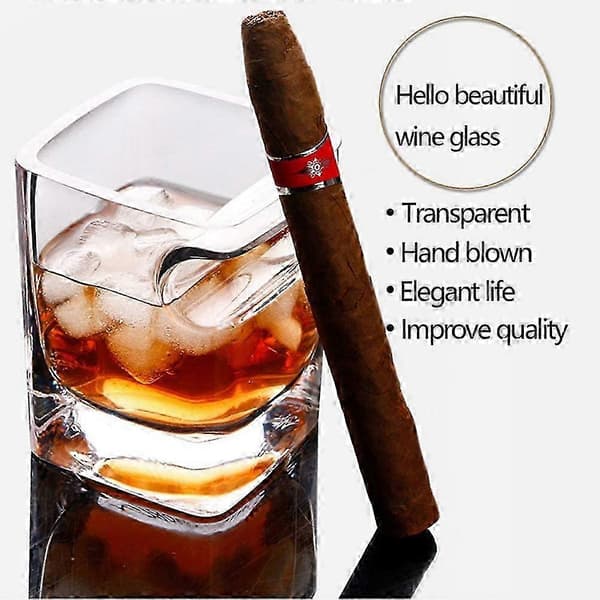 Cigarglas, Whiskeyglas, Klar 11oz m/Cigarholder, 1-pak