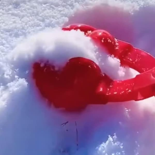4-pakke snøballtenger, vinter snøballmakerleketøy Heart