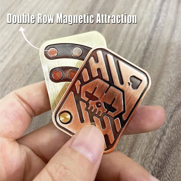 Magnetisk Fidget Slider, Fidget Legetøj til Voksne, Metal Poker Push Card Fidget Slider Stressaflastende Legetøj, Metal Magnetiske Kontorlegetøj Voksenlegetøj (KK)
