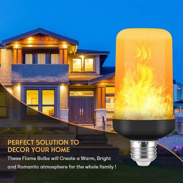 B22 E27 LED-flamlampa 4 lägen fest LED-flammeffekt ljus simulering eldlampor