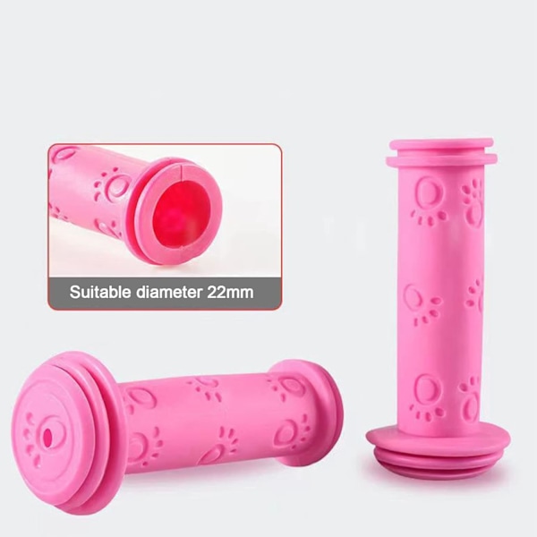 2 par sykkelstyrehåndtak Scooterhåndtak Sklisikre gummipaddesvampgrep for BMX/MTB/gutter og jenter barnescootere (rosa)
