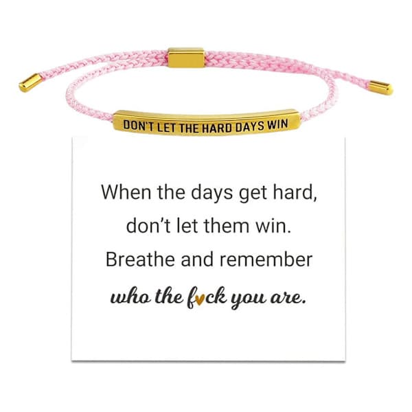 CTDWNT Lad ikke de hårde dage vinde armbånd til kvinder og mænd, inspirerende sort onesize