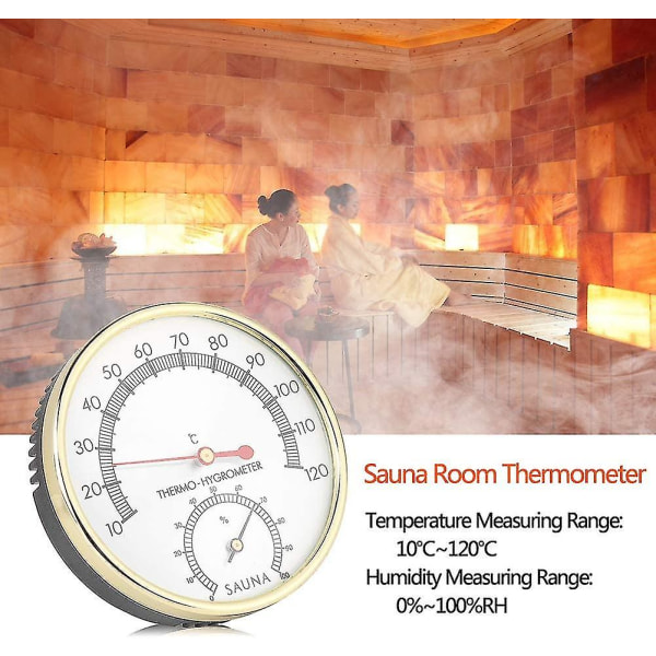 In 1 sauna rumtermometer Hygrometer, Celsius Meter Indendørs fugt- og temperaturmonitor med højtemperaturbestandig metalskive, til værksted