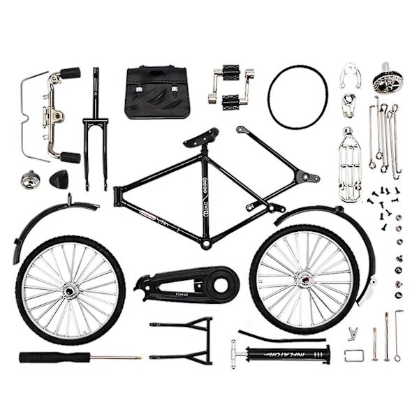 Retro cykelmodel ornament miniature samling dekorativ støbt legetøj retro klassisk metal kunst cykel-sswyv Diy Black