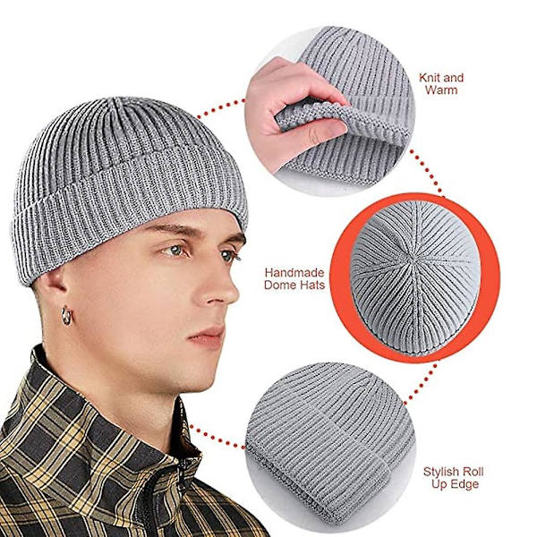 Fiskehatt for menn og kvinner, vintervarme luer svart+beige Mid -gray*treasure blue