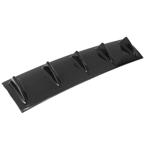 2x Varm 58,4x15,2cm Stil Universell Bakre Støtfanger Leppe Diffuser 5 Fin Glans Svart Abs Bil Diffuser Finne
