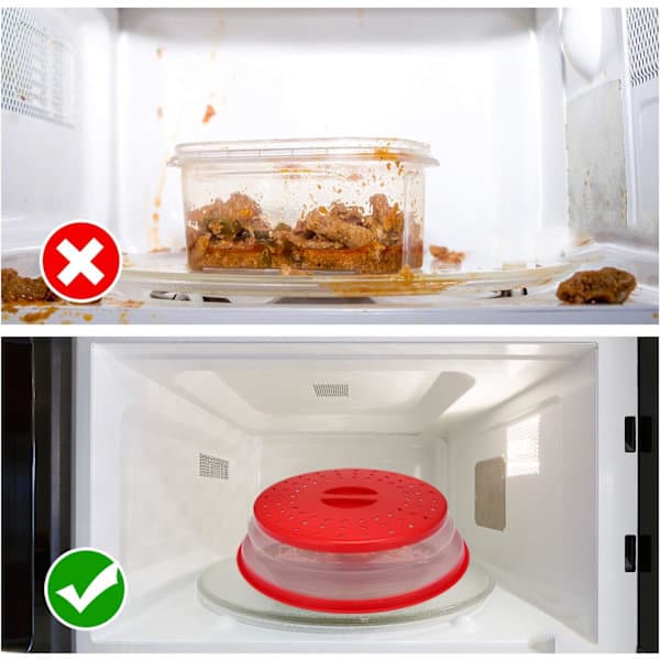 Mikrovågslock för mat, hopfällbart mikrovågsskydd, matsil, diskmaskinssäker, 2-pack röd 2 st Red 2pcs