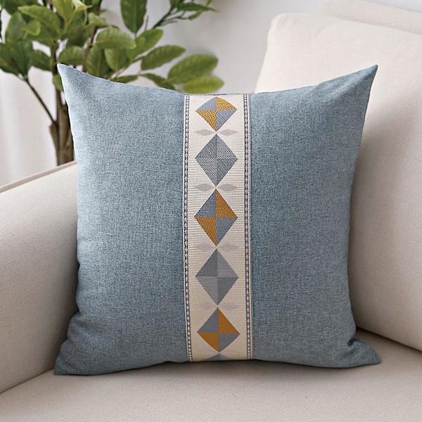 2 st geometrisk broderi etnisk stil linne modern enkel prydnadskudde gul 45*45cm 45*45cm green