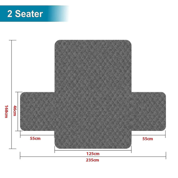 Husdjurssoffa 1/2/3 Sitser Överdrag Quiltad Överkast Tvättbart Överdragsskydd 1 Seater Grey