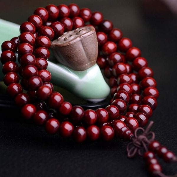 Sandelträ tibetansk buddhism Mala Sandal Bön Pärlor 108 pärlor Armband Halsband 1 Pcs Orange