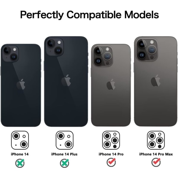 Takakameran suojus yhteensopiva iPhone 14 Pro/14 Pro Max, H