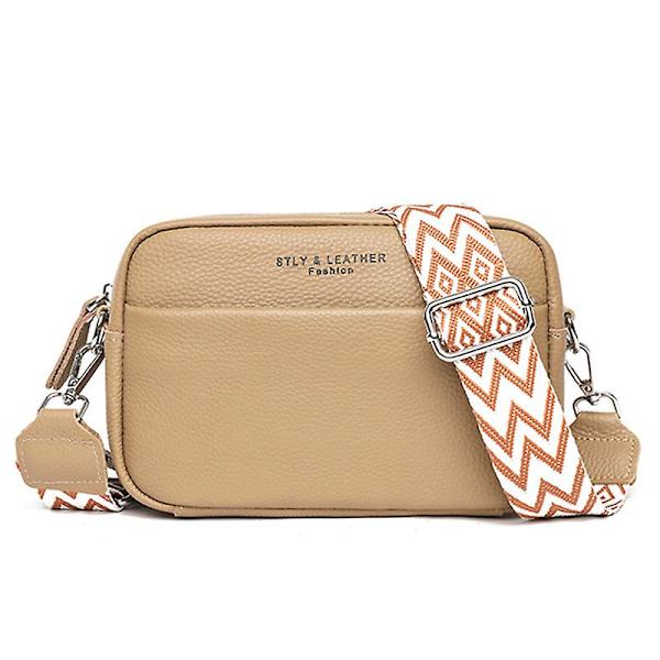 Luksuriøs veske i ekte skinn med ensfarget design for kvinner - 100 % mykt kuskinn - Skulder- og crossbody-veske for kvinner - 2024 - Håndvesker for kvinner