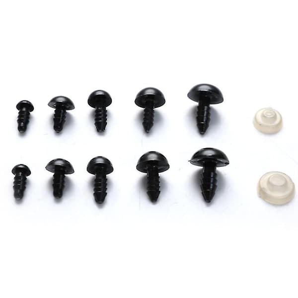100 st/set 6-12mm Nya Dockor Barn Leksak Ögon Plast Säkerhetsögon DIY För Anima