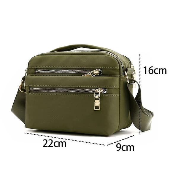 Multi Pocket Tote Liten Lätt Reseväska Justerbar Rem - Grön green