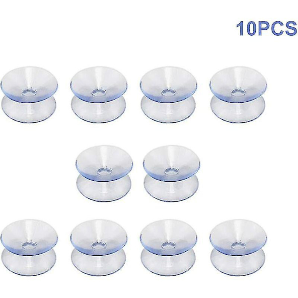 Dobbeltsidede sugekopper, der er kompatible med glasbordplader, 10 stk. krogfri sugekopper til multifunktionelle dobbeltsidede skridsikre glas-spejle (20 mm)