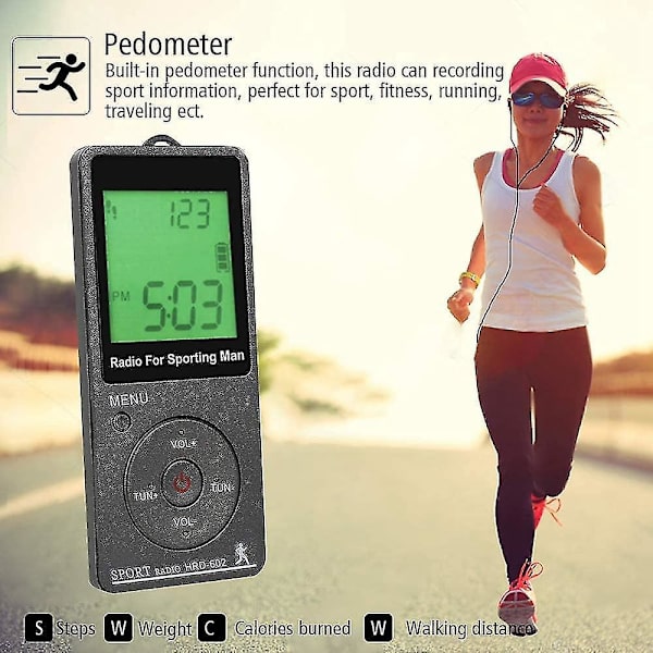 Am Fm Bärbar Radio Personlig Radio Med Hörlurar Walkman Radio Med Uppladdningsbart Batteri Digital