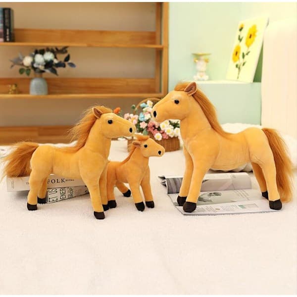 Sød Heste Plyslegetøj, Simuleret Pony Udstoppede Dyr lysebrun 40cm light brown 40cm