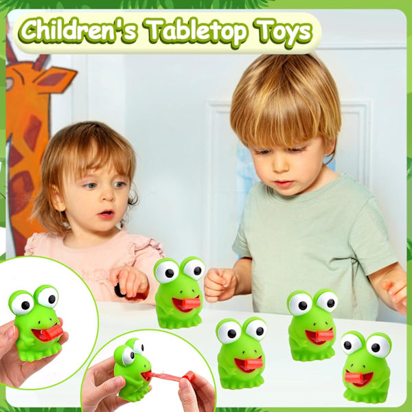 4 stk. Frø Klemme Legetøj, Sticking Out Tongue Pinch Frog Squeak Legetøj, Sjovt Klemme Legetøj Stress Relief Legetøj Nyhed Fidget Legetøj til Børn Voksne