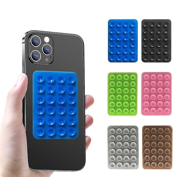 6 stk silikone sugetelefon taske selvklæbende montering, til Iphone & Android mobiltelefon taske kompatibel, håndfri mobil tilbehørsholder Fidget Toy