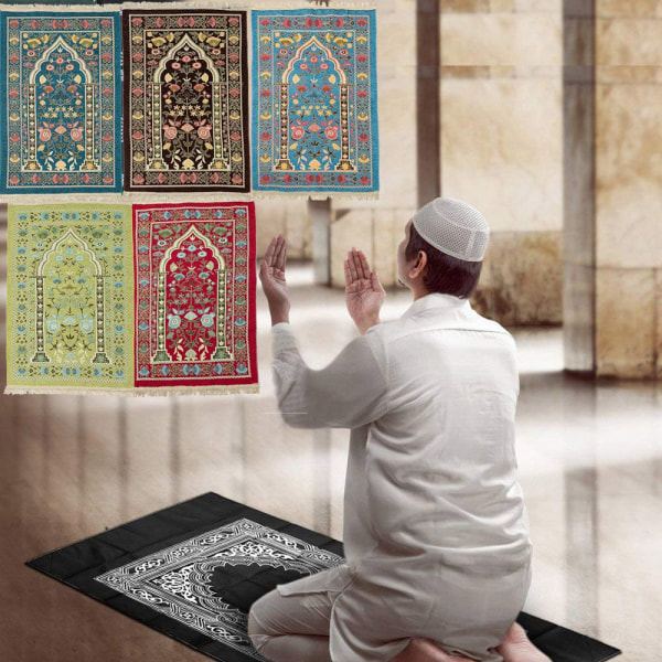 Eid Mubarak muslimsk bønneteppe islamsk bønneteppe mørkegrønn dark green