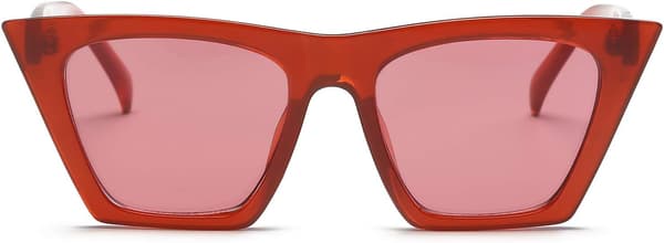 Moderne oversized firkantede cat eye solbriller til kvinder og mænd B2473 Clear Red
