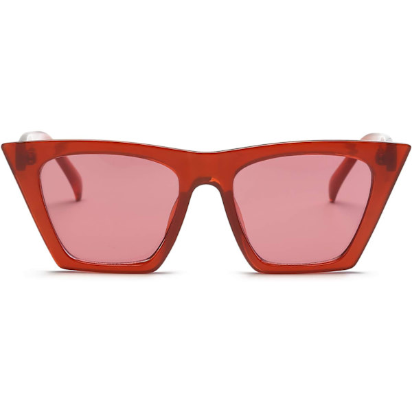 Motete oversized firkantede cat eye solbriller for kvinner og menn B2473 Clear Red