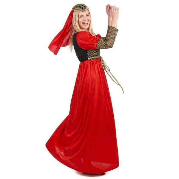 Middelalderkostume til kvinder - Rød - XL S