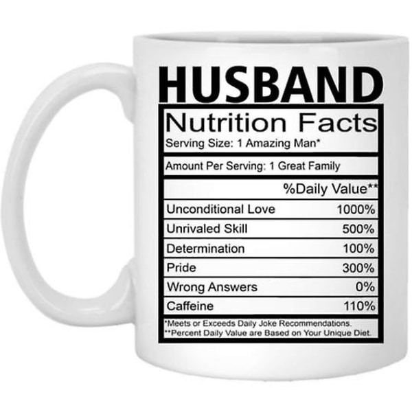 Pappa Mugg Vit 11oz - Fars Dag Gåvor - Keramisk Kaffe Mugg För Fäder 301-400ML HUSBAND