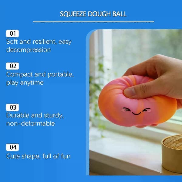 Regnbue Dumpling Squishies, 2026 Nye Dumplings Stressbolde Fidget Sansebolde, Dumpling Klemme Dejbold Stresslindring til Voksne Blå-violet