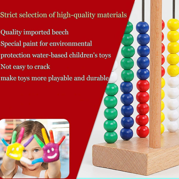 Abacus For Kids Math Preschool Number Learning Klassisk treleketøy Utviklingsleketøy treperler Hy