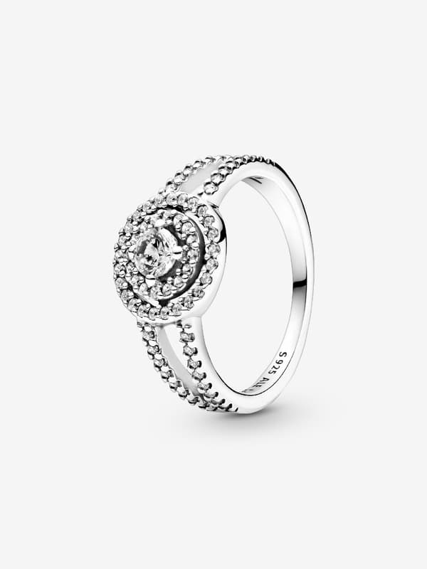 Pandora - Glittrande Dubbel Halo Ring - Sterlingsilver Circumference: 58mm