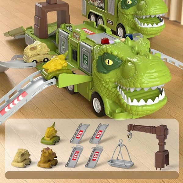 Leksaksbilar för småbarn Dinosaurieleksaker för 1 2 3 4 5 6 7 år gamla pojkleksaker, 9-i-1 friktionsdriven leksaksbil i transportleksak Lastbilar för pojkar och flickor Barn Ag Navy Tyrannosaurus re*