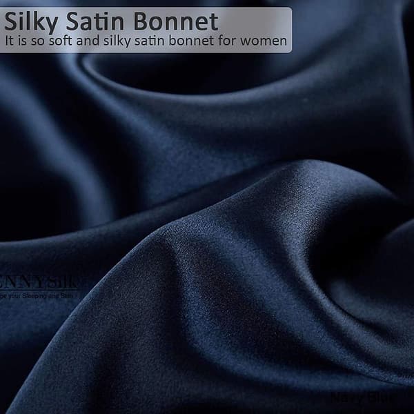 Silke Bonnet Til Naturligt Hår Bonnets Til Sorte Kvinder, Satin Bonnet Til Langt Hår Hætte Til Søvn, Sort