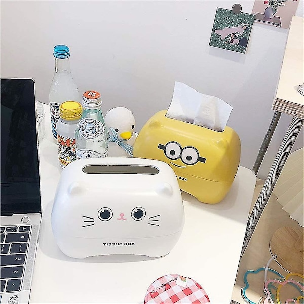 Ansiktsvävnadslåda, våtservettlåda Rektangulär vävnadsdispenser Pappershanddukslåda Cartoon Tissue Container För hemmakontor Bilvävnadsskydd Hotel Restaura