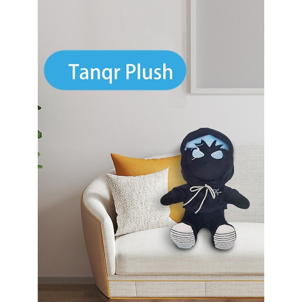 25 cm Tanqr plyschdocka, svart ansikte, seriefigur, Toy Tanqr-animering, lämplig för barn och spelfantaster